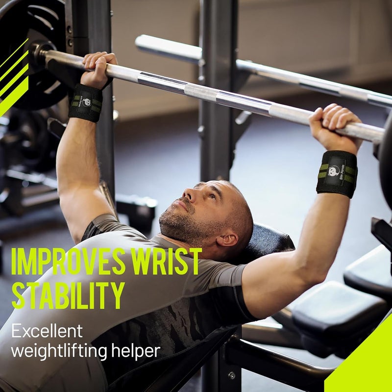 Slim Panda 1Pair Wrist Wraps Supports for Powerlifting, Bodybuilding & Weight Lifting, Breathable Adjustable Straps with Reinforced Thumb Loops, Workout Wrist Guards for Deadlifts, Bench Press & Squats, One Size Fits All Men & Women - Image 5